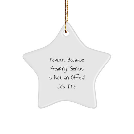 Funny Advisor Gifts from Friends, Unique Star Ornament for Advisor, Christmas Unique Gifts from Family - Image 1