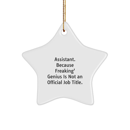 Funny 'Assistant' Star Ornament, Gifts from Men to Assistants, Perfect for Christmas Unique Gifts - Image 1