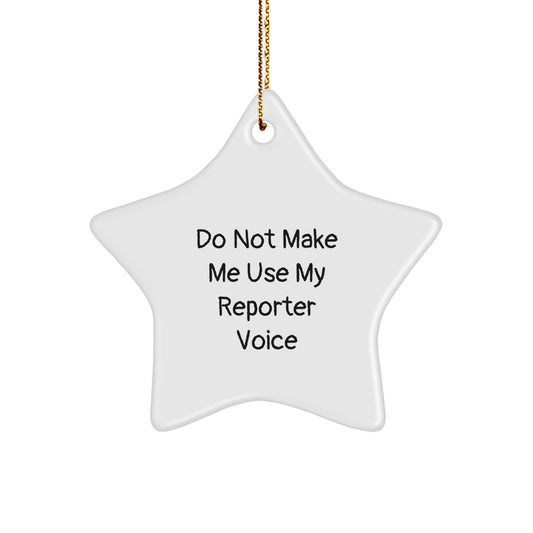 Holiday Christmas Gift for Her Reporter Star Ornament Present - Image 1