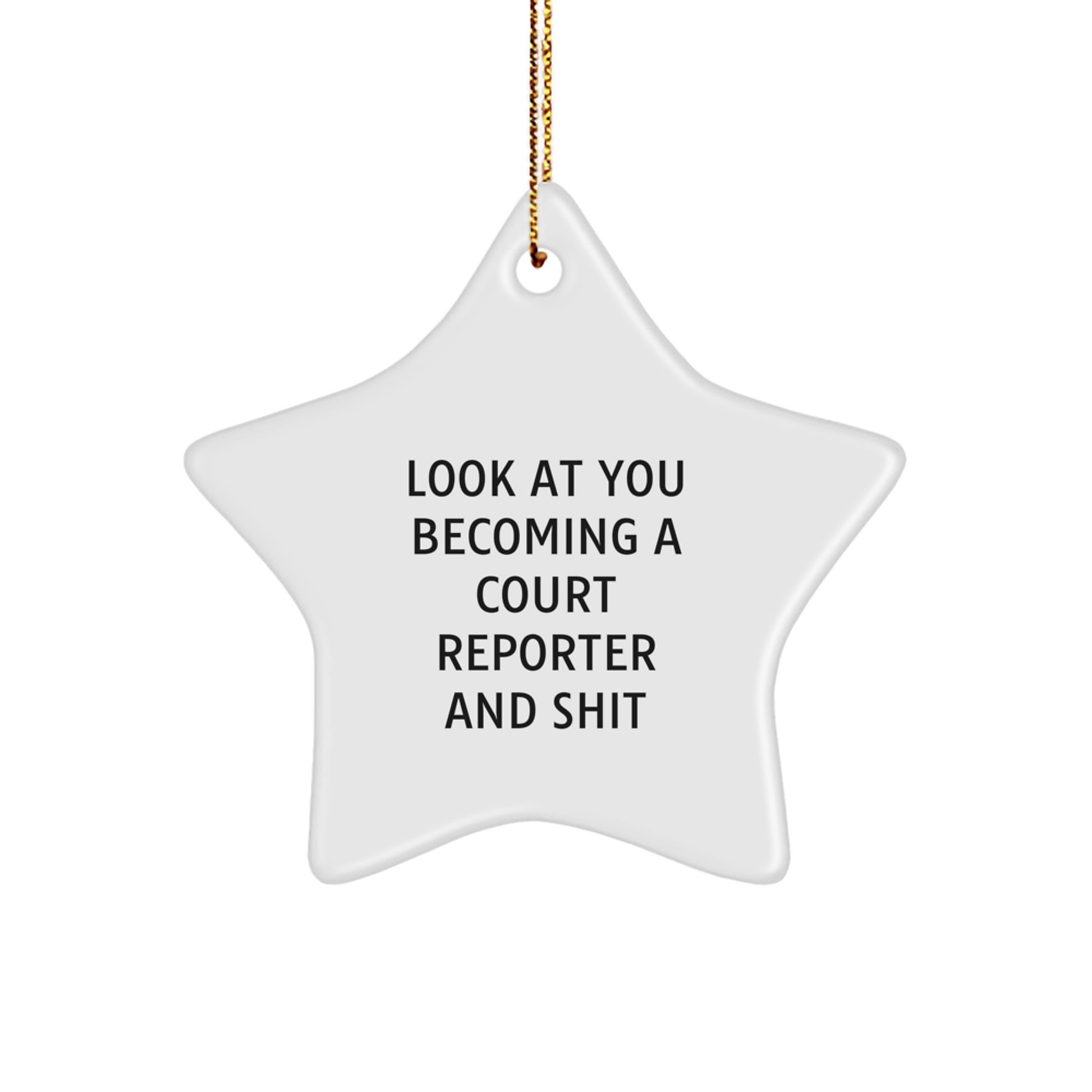 Funny Court Reporter Star Ornament, Gifts for Court Reporter, Christmas Unique Gifts from Men, Women, Friends, and Family - Image 1