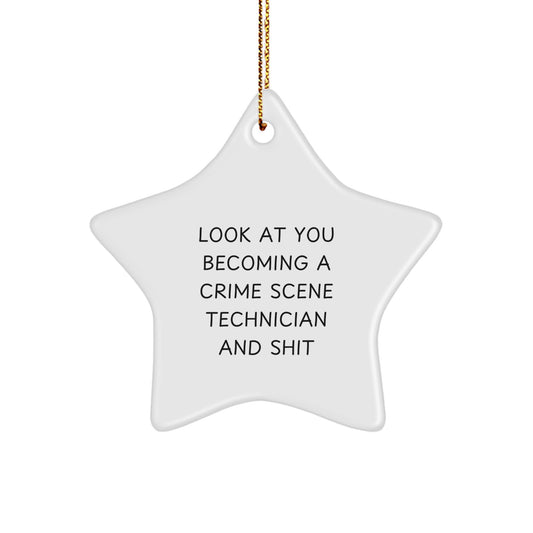 Crime Scene Technician Star Christmas Ornament Keepsake for Him Gift - Image 1