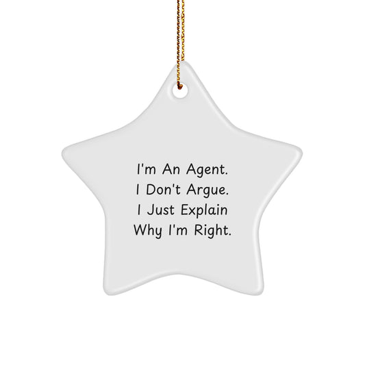 Christmas Agent Star Ornaments Funny Quote Gifts from Friends for Agent Men Women Coworkers Family - Image 1