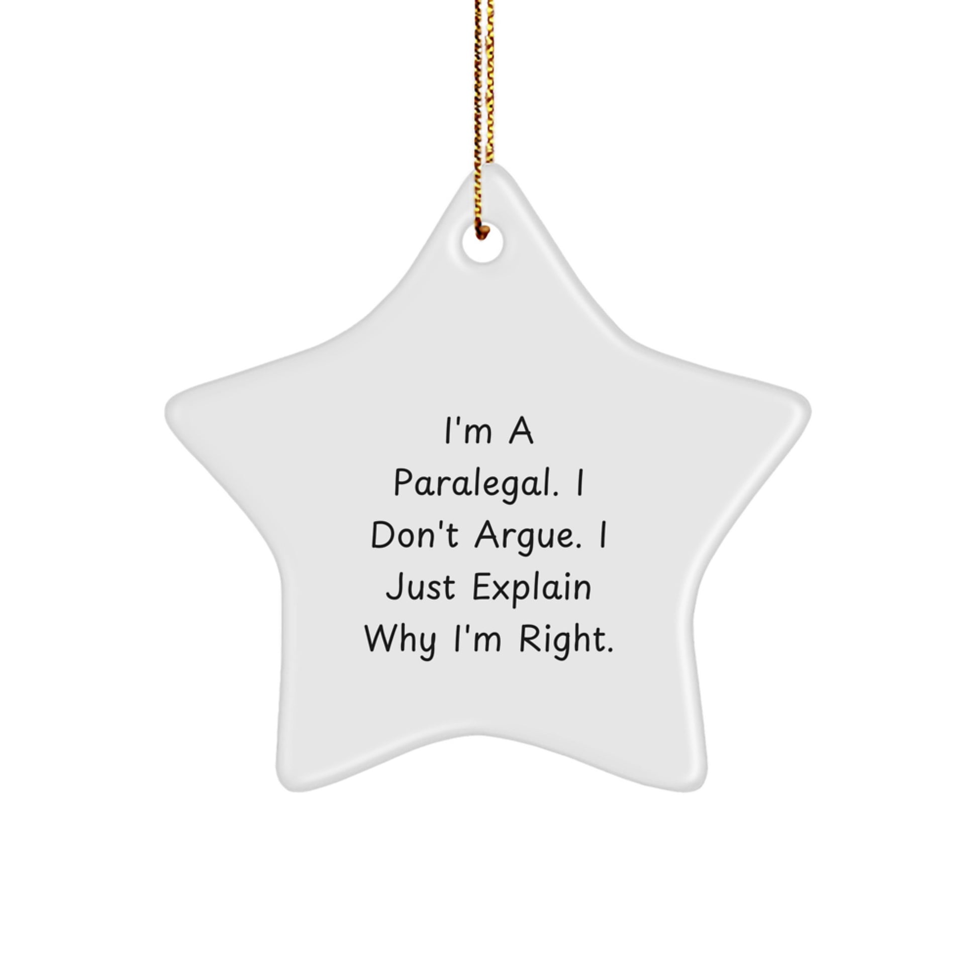 Paralegal Star Christmas Ornament Idea for Coworkers Office Gift - Image 1