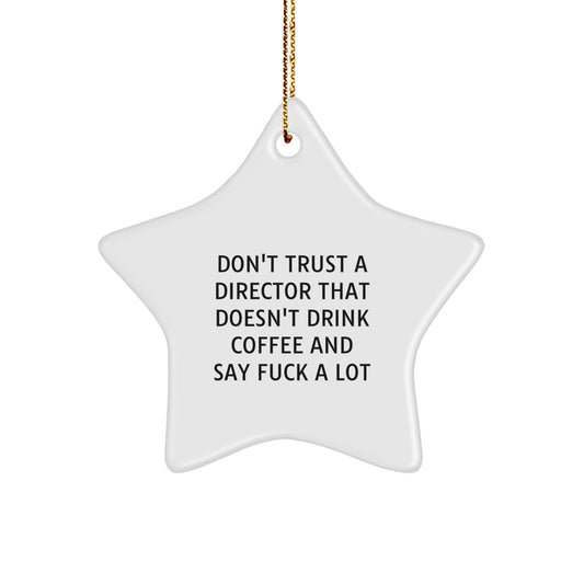 Director Favorite Star Christmas Ornament for Kids Gift Coffee & Cussing - Image 1