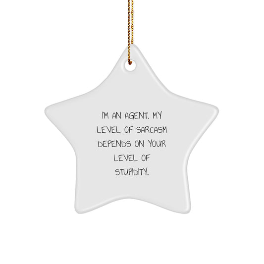 Funny Agent Star Ornament with Sarcasm Quote Gifts from Friends for Agent Christmas Decoration - Image 1
