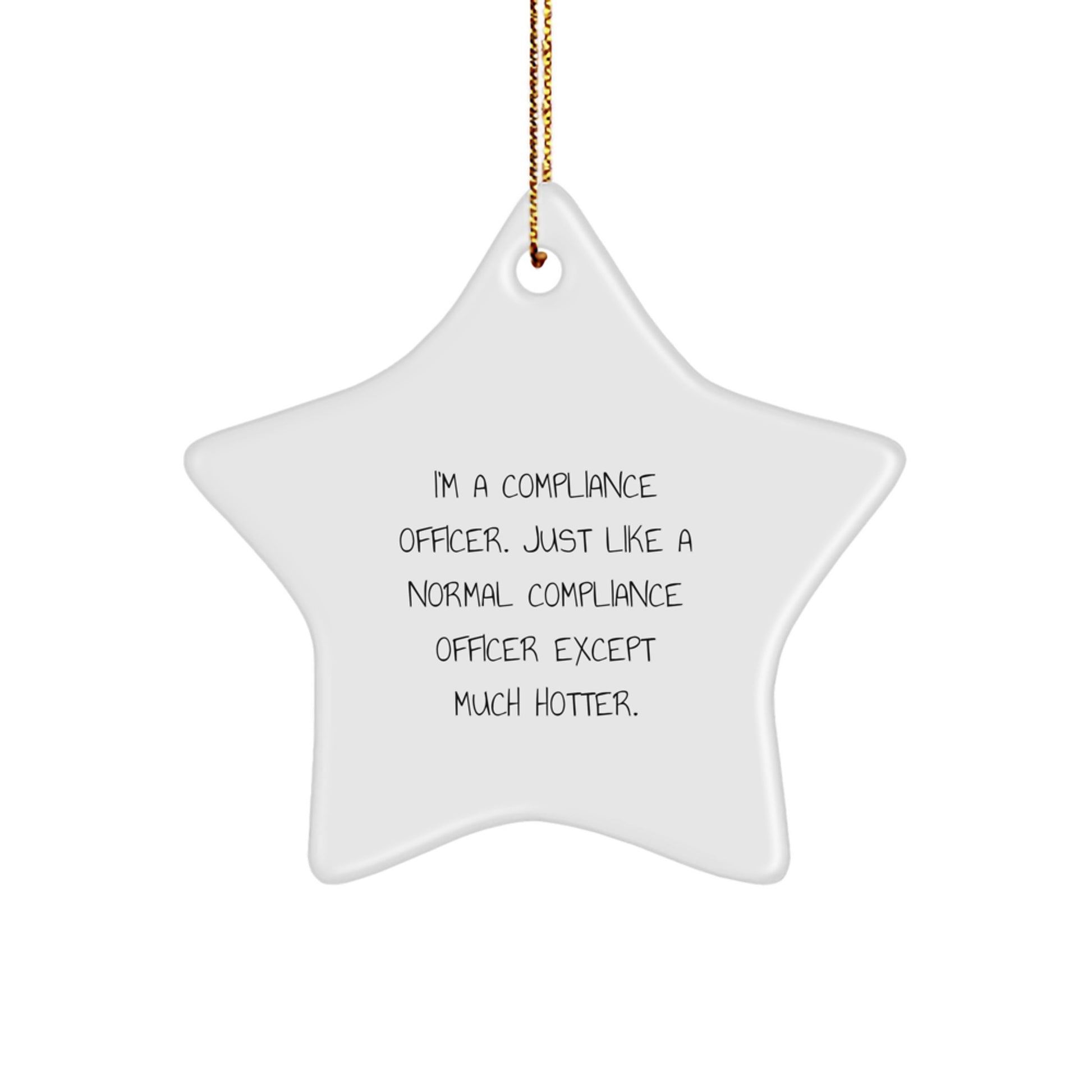 Compliance Officer Gifts from Friends, Star Ornament Funny Quote, Christmas Unique Gifts for Compliance Officer - Image 1