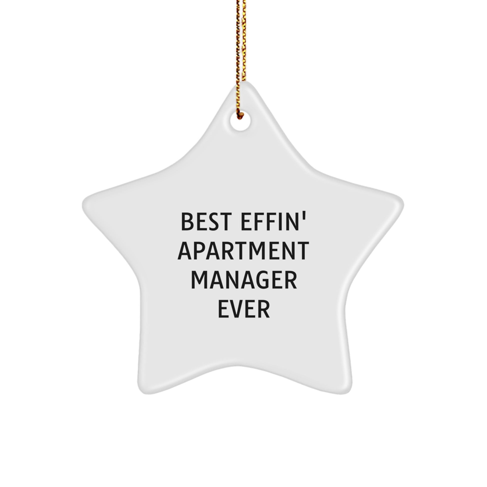 Funny Gifts from Friends for Apartment Manager, Best Effin' Ever Star Ornament, Christmas Unique Star Shaped Decorative - Image 1