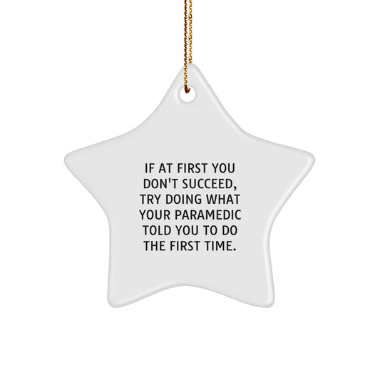 Funny Rescue Worker Gifts from Friends for Rescue Worker Men Star Ornament Christmas Unique Decorations - Image 1