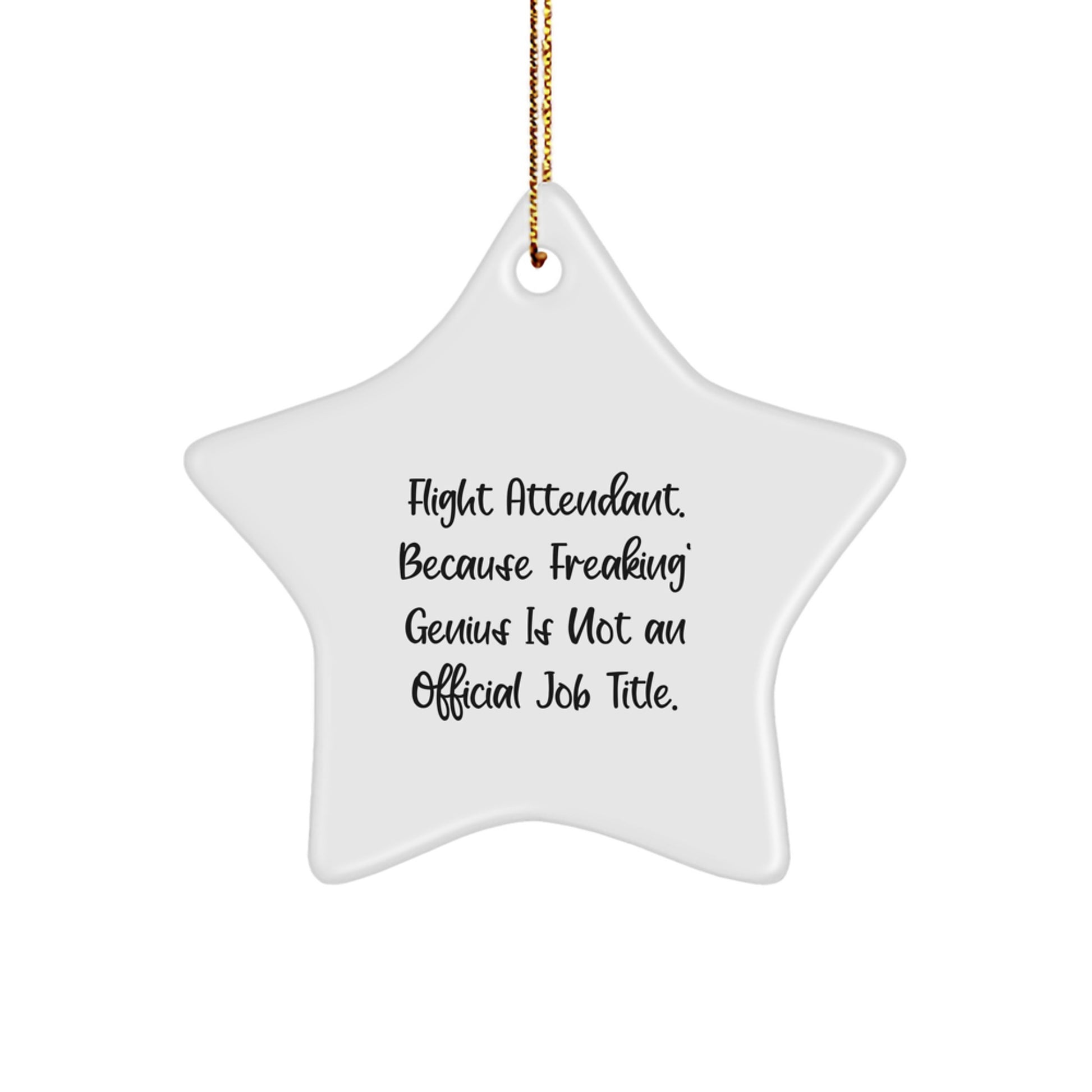 Funny Flight Attendant Gifts from Friends, Unique Christmas Unique Gifts for Flight Attendant Men, Star Ornament Decorations - Image 1