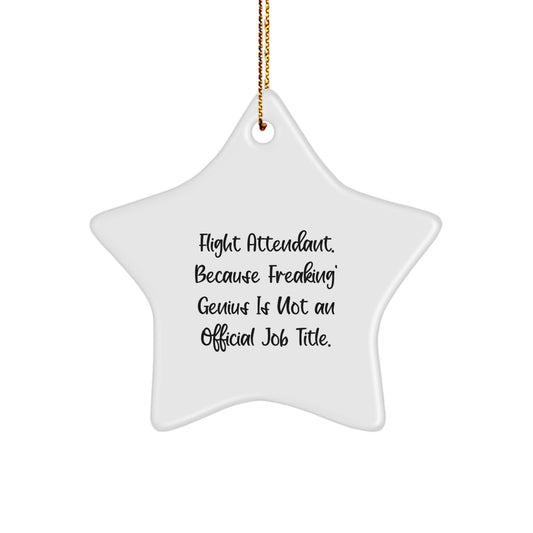 Funny Flight Attendant Gifts from Friends, Unique Christmas Unique Gifts for Flight Attendant Men, Star Ornament Decorations - Image 1