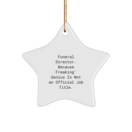 Funny Funeral Director Gifts from Men Friends, Gifts for Funeral Director Men, Christmas Unique Star Ornaments - Image 1