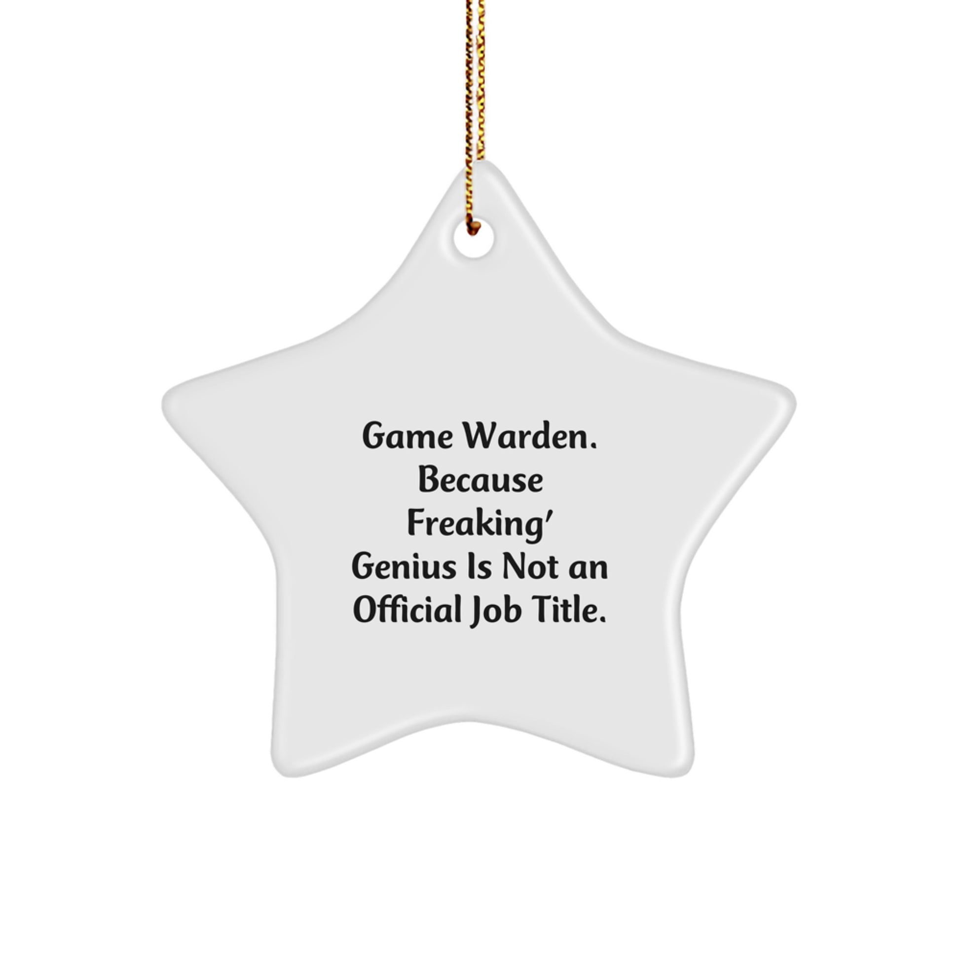 Funny Game Warden Star Ornament Gifts from Men to Family, Christmas Unique Gifts for Game Wardens, Star Shaped Decorations - Image 1