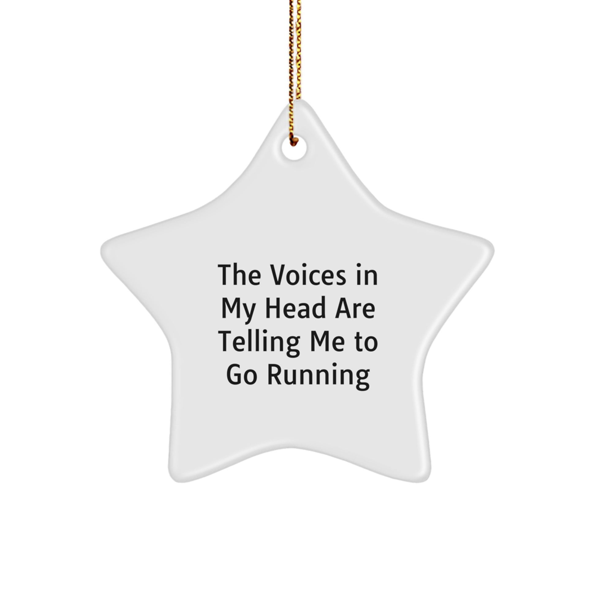 Funny Running Gifts for Him, Christmas Unique Star Ornament for Men, Decorative Star Shaped Decoration for Home Office Desk, Quirky Inspirational Quote Gifts from Friends Family - Image 1