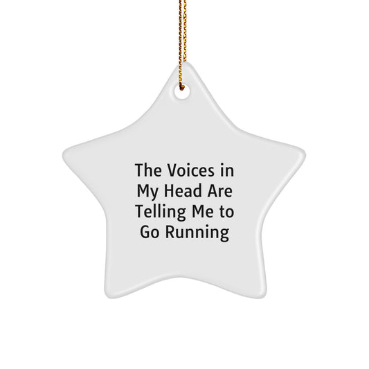 Funny Running Gifts for Him, Christmas Unique Star Ornament for Men, Decorative Star Shaped Decoration for Home Office Desk, Quirky Inspirational Quote Gifts from Friends Family - Image 1