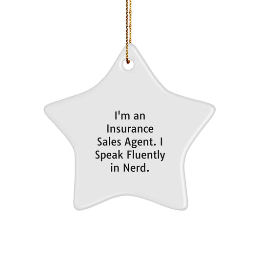 Unique Gifts for Insurance Sales Agent Friends Funny Star Ornament, Gifts from Men, Women, Family, Coworkers, Christmas Unique Star Ornaments, Insurance Sales Agent Star Decoration - Image 1