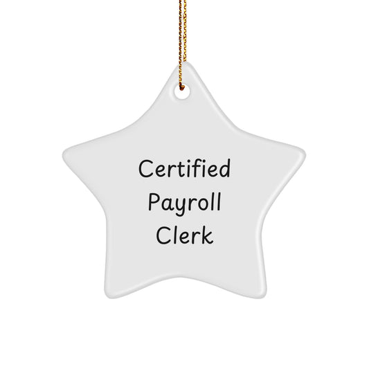 Certified Payroll Clerk Funny Quotes Star Ornament Gifts from Family for Christmas Unique - Image 1