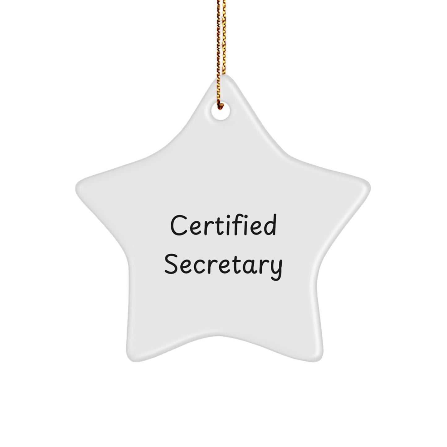 Funny Certified Secretary Star Ornament Gifts from Men to Women Coworkers Friends Family for Christmas Unique Office Decor - Image 1