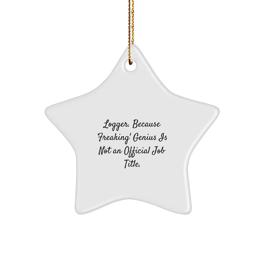 Logger Star Ornament Idea for Coworkers Bright Christmas Gift - Image 1