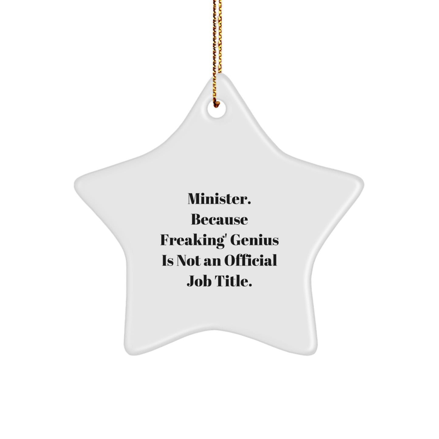 Christmas Gift for Her Minister Star Ornament Present Holiday Keepsake - Image 1