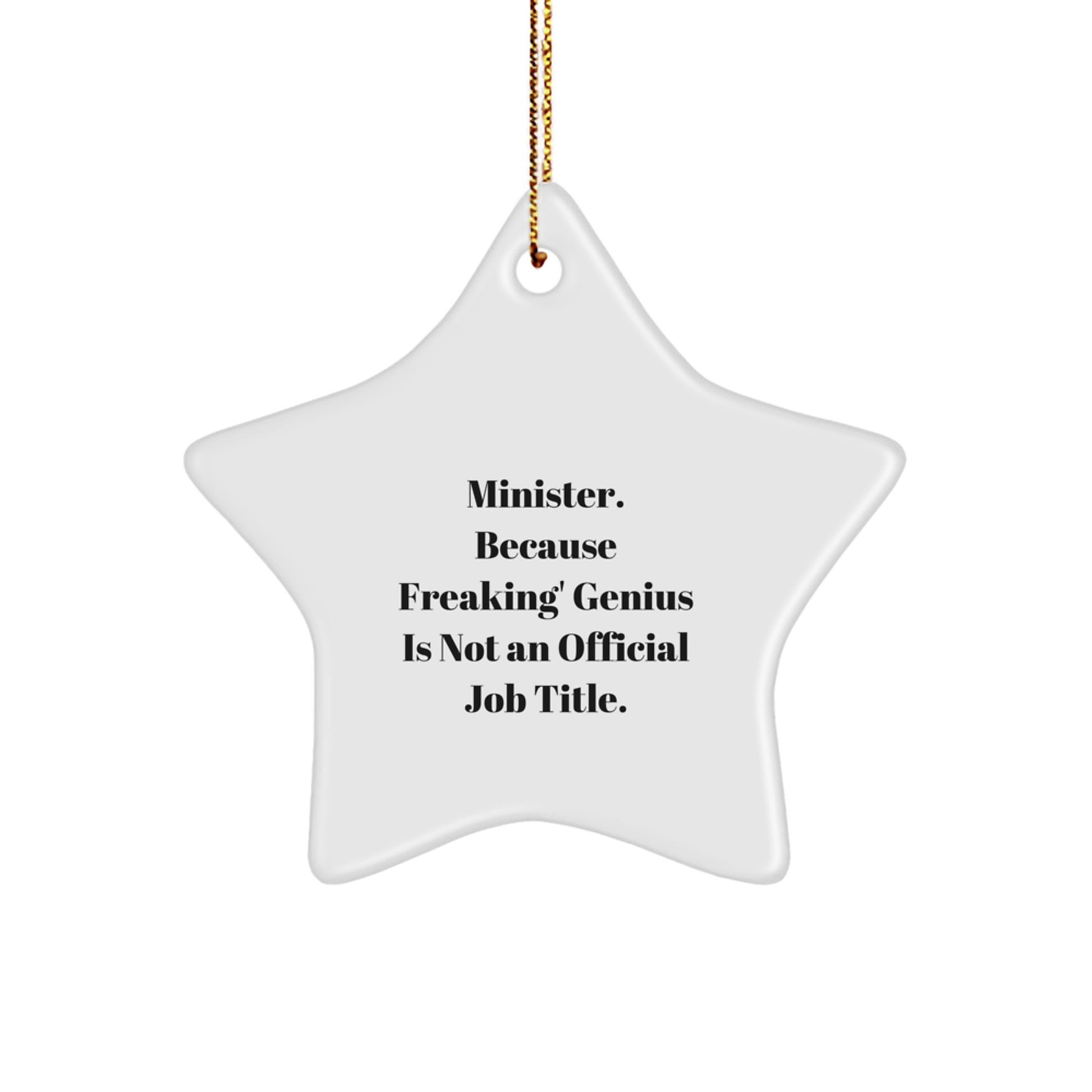 Christmas Gift for Her Minister Star Ornament Present Holiday Keepsake - Image 1
