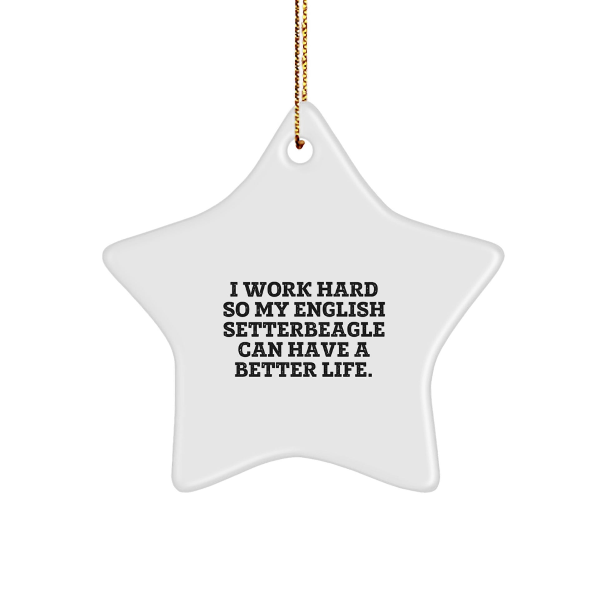 English Setter Dog Lover Gifts from Men to Friends Christmas Unique Star Ornament for English Setter Dog - Image 1