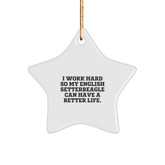 English Setter Dog Lover Gifts from Men to Friends Christmas Unique Star Ornament for English Setter Dog - Image 1