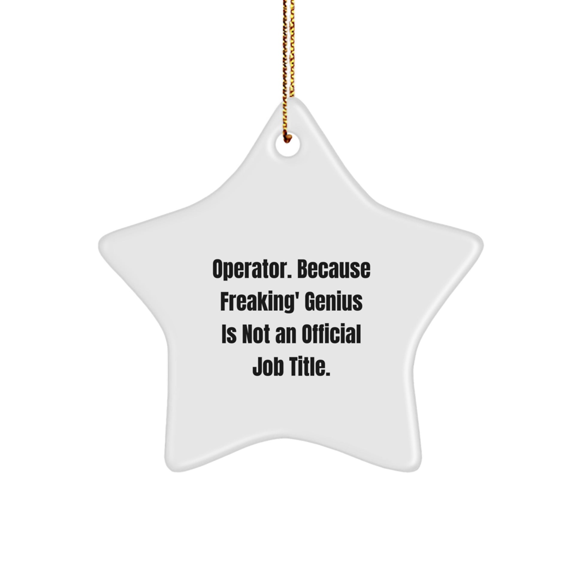 Operator Keepsake Christmas Unique Gift for Him White Star Ornament 3.25" - Image 1