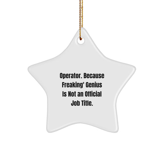 Operator Keepsake Christmas Unique Gift for Him White Star Ornament 3.25" - Image 1