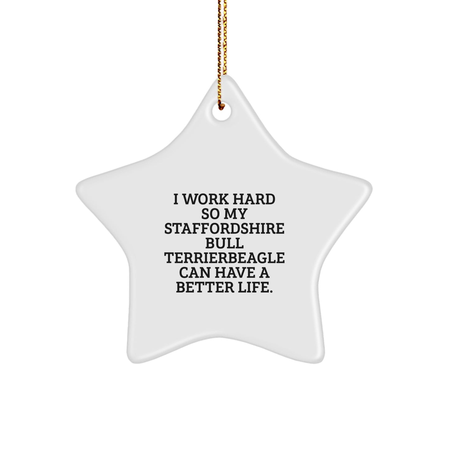 Funny Staffordshire Bull Terrier Dog Lover Gifts from Men to Friends, Unique Christmas Star Ornament for Home - Image 1
