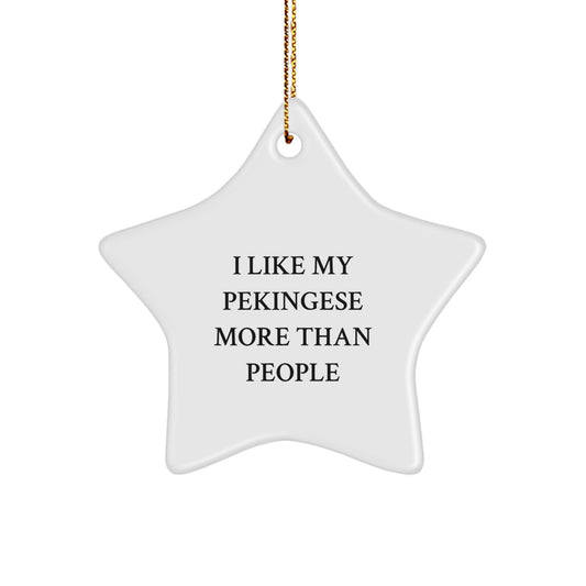 Funny Pekingese Dog Star Ornament Gifts from Family to Pekingese Dog Lovers this Christmas Unique - Image 1