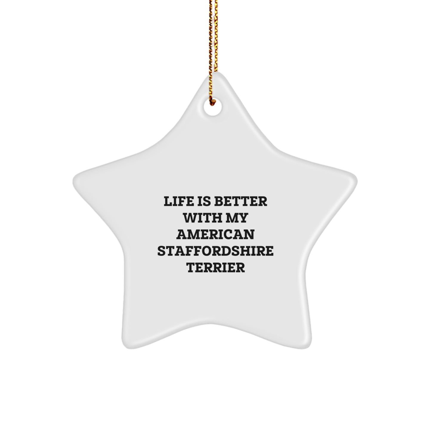Funny American Staffordshire Terrier Dog Christmas Star Ornament Gifts from Family for Dog Lovers - Image 1