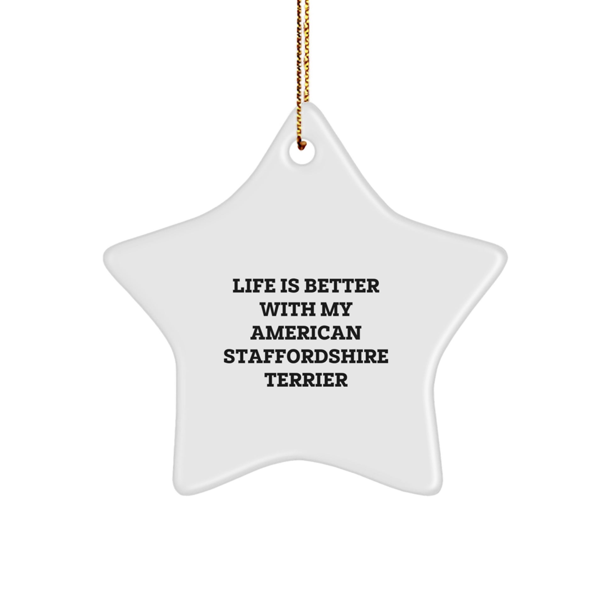 Funny American Staffordshire Terrier Dog Christmas Star Ornament Gifts from Family for Dog Lovers - Image 1