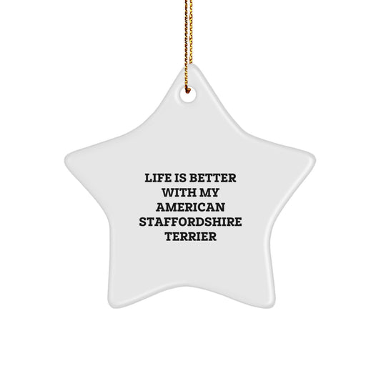 Funny American Staffordshire Terrier Dog Christmas Star Ornament Gifts from Family for Dog Lovers - Image 1
