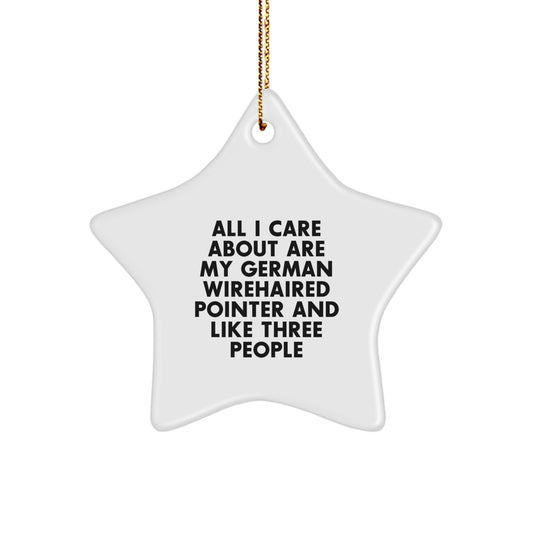 Fun and Heartwarming German Wirehaired Pointer Dog Gifts from Friends, Family, and Men - Star Ornament, All I Care About Are My German Wirehaired Pointer - Image 1