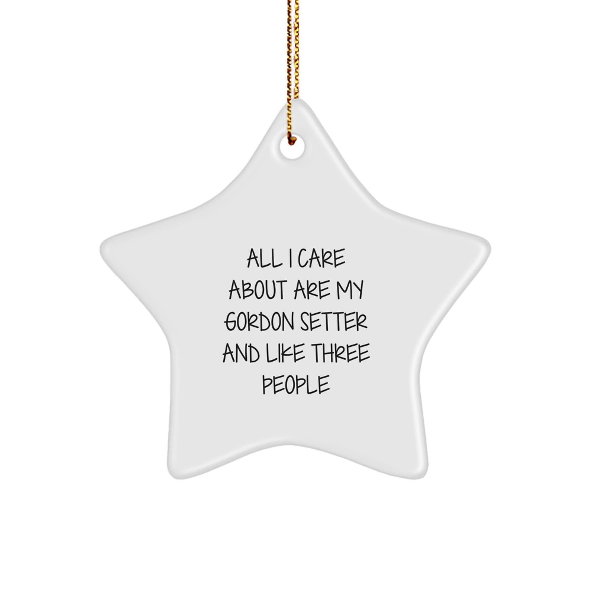 Funny Gordon Setter Dog Lover Gifts from Family for Christmas Unique Star Ornament - Image 1