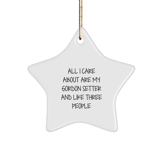 Funny Gordon Setter Dog Lover Gifts from Family for Christmas Unique Star Ornament - Image 1
