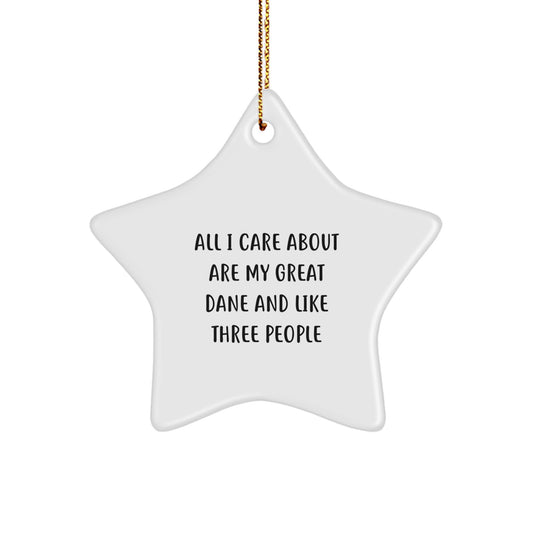 Funny Great Dane Dog Lover Gifts from Family - Star Ornament for Christmas Unique Presents - Image 1