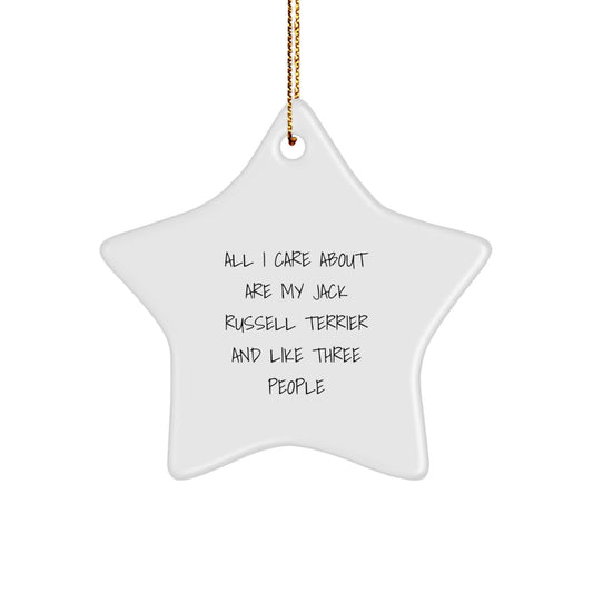 Funny Jack Russell Terrier Dog Owner Gifts for Christmas Unique Star Ornaments from Friends and Family - Image 1