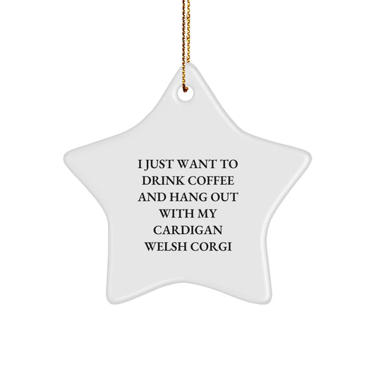 Cardigan Welsh Corgi Star Ornament Keepsake for Him Christmas Gift - Image 1