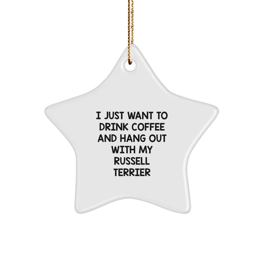 Funny Russell Terrier Dog Star Ornament Gifts for Men Women Friends Family, Russell Terrier Dog Lover Christmas Unique Gifts from Men to Russell Terrier Dog Owners - Image 1