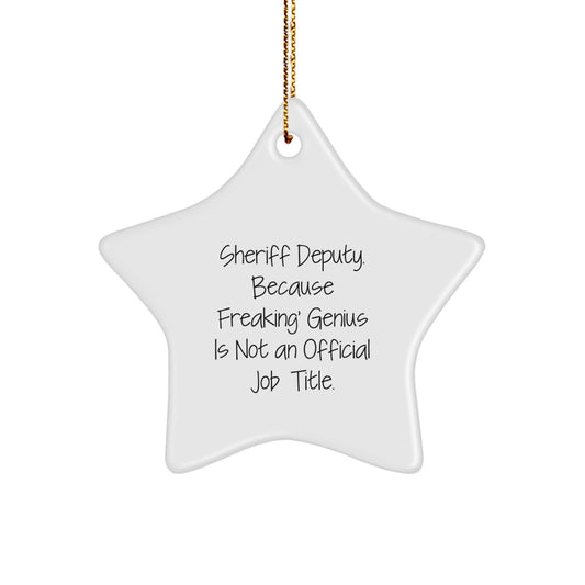 Funny Star Ornament for Sheriff Deputy Gifts from Men to Family - Christmas Unique Gifts - Image 1