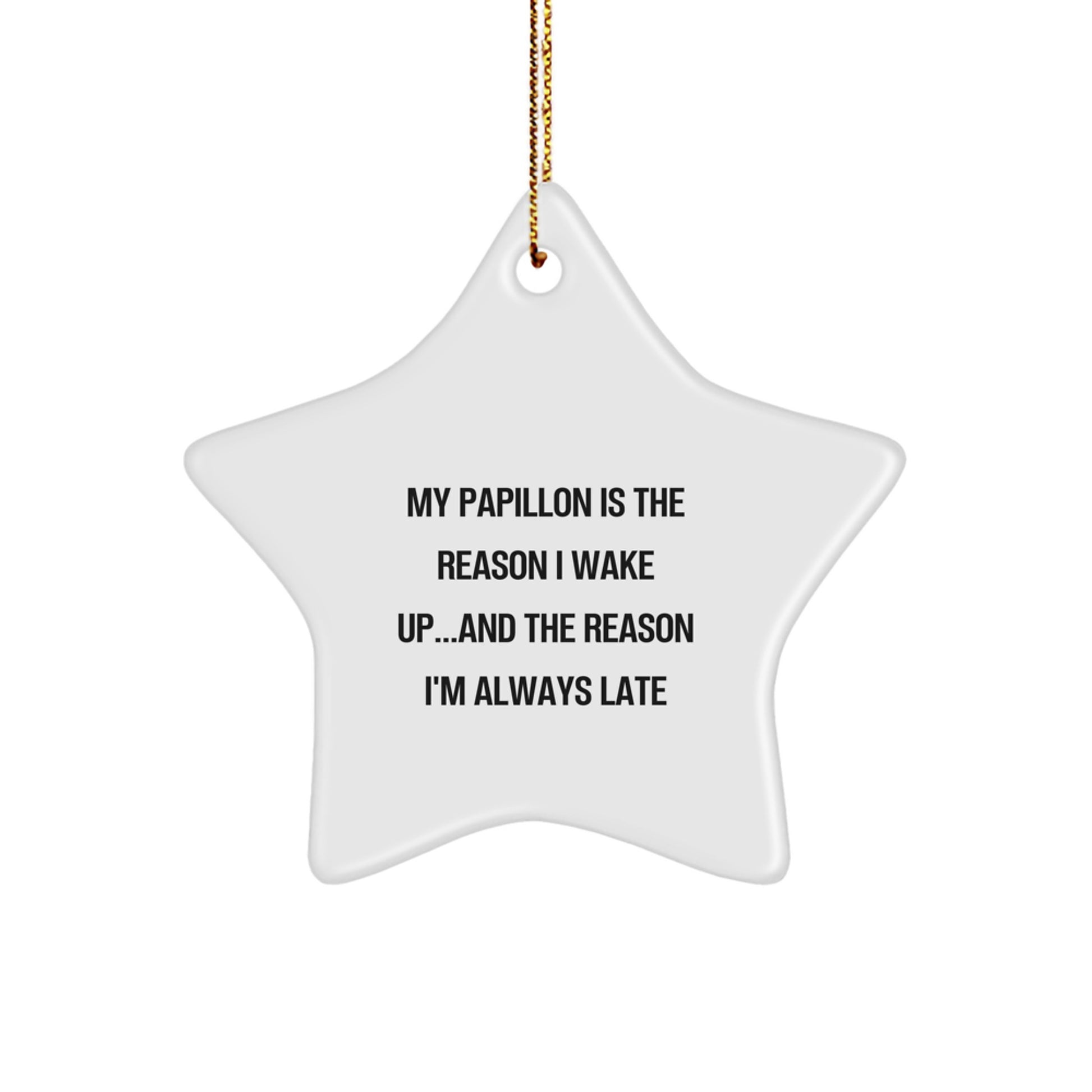 Funny Papillon Dog Star Ornament for Christmas Unique Gifts from Friends to Family - Image 1