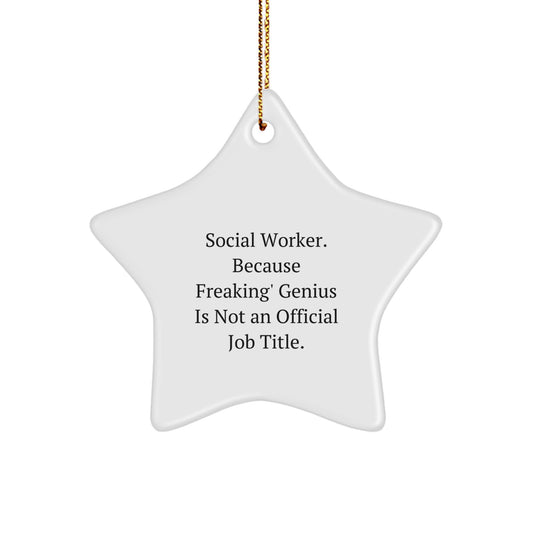 Quirky Social Worker Star Ornament Novelty for Friends Christmas Gift - Image 1