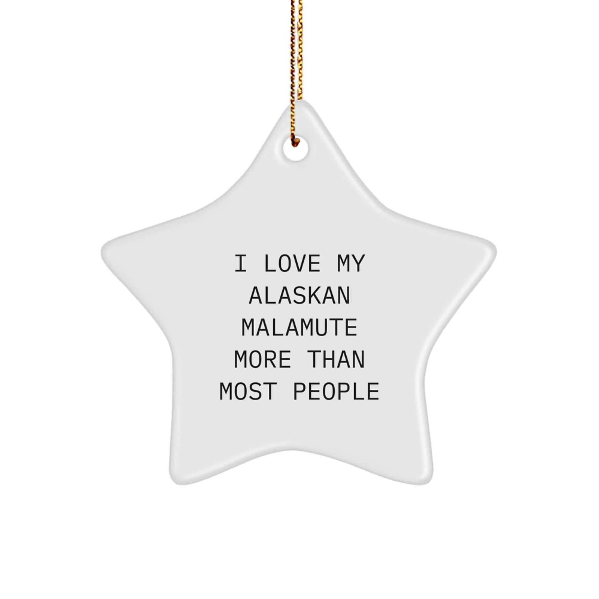 Funny Alaskan Malamute Dog Lover Star Ornament, Gifts from Family to Friends for Christmas Unique Gifts, I Love My Alaskan Malamute More Than Most People - Image 1