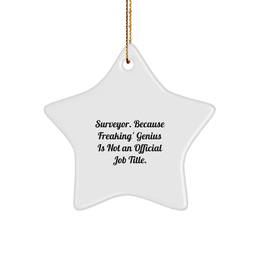 Funny Surveyor Star Ornament Gifts from Men to Friends for Christmas Decoration - Surveyor Gifts Ideas for Surveyor - Image 1