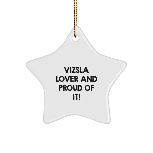 Funny Vizsla Dog Lover Gifts from Friends, Vizsla Dog Star Ornament for Christmas, Proud of Quote - Image 1