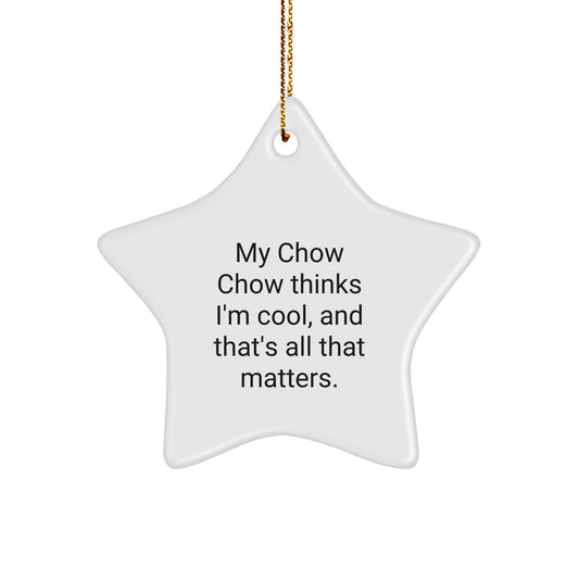 Funny Chow Chow Dog Christmas Star Ornament Gifts from Friends, Family, or Coworkers for Men, Women, and Chow Chow Dog Lovers - Image 1