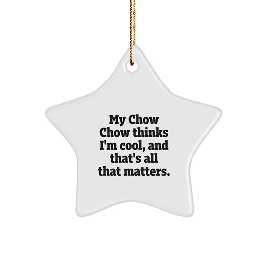 Chow Chow Dog Gifts from Friends for Christmas Unique Star Ornaments with Funny Quote - Image 1