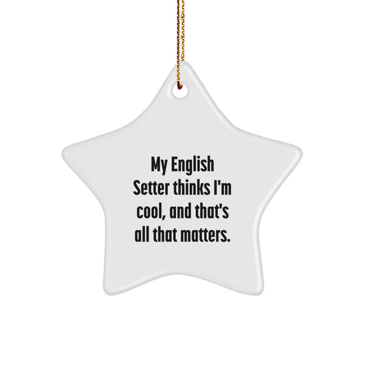 English Setter Dog Star Ornament Funny Gift for Friends Family Men Women from Star Lover - Image 1