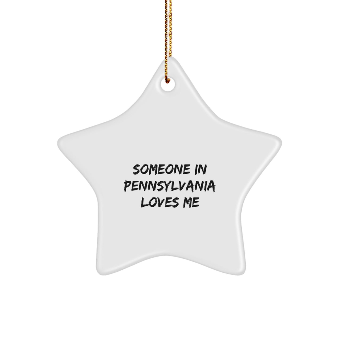 Pennsylvania Star Ornament Gifts from Someone Who Loves You with Funny Quote, Perfect for Christmas Decorations - Image 1